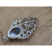 Echt zilveren oorbel hangers met Labradoriet 